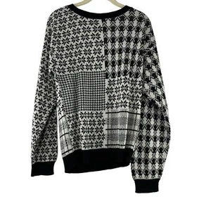 Suéter Vintage Jantzen Para Hombres Talla S Negro Crema Pullover Hecho en EE. UU. Abuelo - Imagen 1 de 4