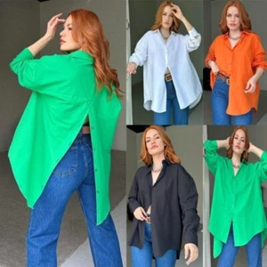 Women's Loose Button Down Blouses Casual Long Sleeve Fashion V Neck Shirts - Picture 1 of 18