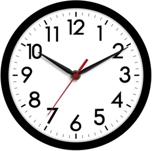 Wall Clock, Modern 8 Inch Battery Operated Wall Clocks, Silent Non Ticking Small - Picture 1 of 9