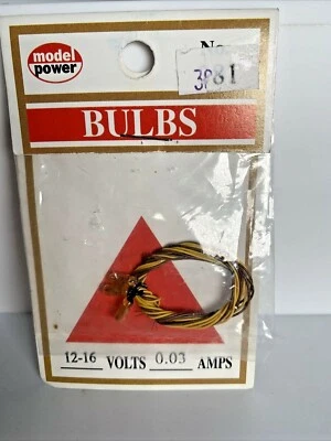 Model Power 384 HO 12-16 Volt Bulbs  (Pack of 3) NIP - Image 1 of 4