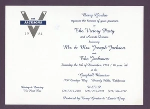 Jackson 5 Victory Tour Party Invite 1984 Grayhall Mansion, Beverly Hills J13859 - Picture 1 of 3