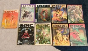 Lote de 9 revistas ilustradas épicas de colección revistas Marvel fantasía ciencia ficción años 80 - Imagen 1 de 8