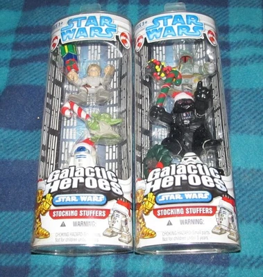 Juego de 2 juegos de relleno de medias de Navidad Star Wars Galactic Heroes nuevos 2008 Foto 1 de 4