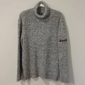 Polo Ralph Lauren Marled Gray Turtleneck Sweater size Large 100% Cotton - Picture 1 of 7