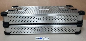 2 STAINLESS STEEL AESCULAP STERLIZATION CONTAINERS 21"x10 x3 SIGNA STAPLER ! J - Picture 1 of 6