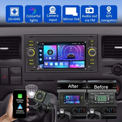 2+64GB Autoradio GPS Navi Carplay Tragbares Für Ford Transit 2007-2012 7 Zoll - Bild 1 von 4