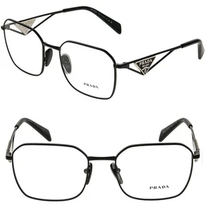 PRADA TAMPO PRA51V Black Triangle Logo Metal Eyeglasses Optical Frame A51 55 mm - Picture 1 of 10