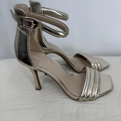 Kenneth Cole New York Zapatos Mujer Talla 10 Dorado Hart Sandalia Correa al Tobillo Foto 1 de 4