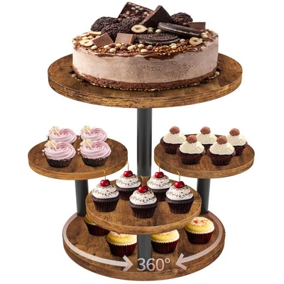 Cupcake Stand, Rotatable Cupcake Stand for 50 Cupcakes, Wood Cake Stand Cupca... Foto 1 de 4