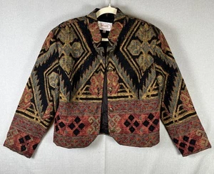 Giacca arazzo blazer vintage donna taglia large Southwestern Grannycore retrò USA - Foto 1 di 13