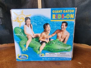 Rare Intex Wet Set Giant Gator Ride-On Inflatable Pool Raft 80in X 45in - Picture 1 of 6