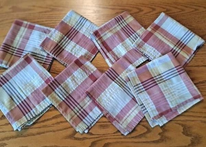 8 servilletas de mesa de tela a cuadros de 16" cuadrados - Imagen 1 de 2