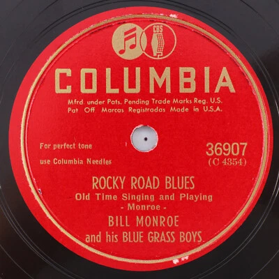 Bill Monroe - Rocky Road Blues / Kentucky Waltz - 1949 10" 78 rpm Record 36907 - Image 1 of 4