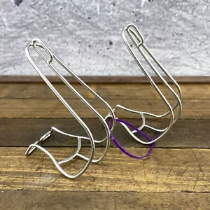 Vintage MKS Toe Clips Cage Basket Japan Set Chrome Eroica Road MTB - Picture 1 of 10