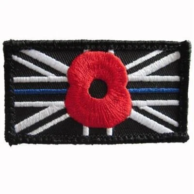 Thin Blue Line Remembrance Police Union Jack VELCRO® backed patch Badge insignia