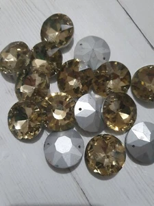 30mm ROUND TOPAZ Sew On Stitch  Bead JEWEL GEM Glass CRYSTAL RHINESTONE - Picture 1 of 4