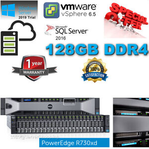 Dell PowerEdge R730xd 24CORE Server Xeon E5-2650v4 128GB DDR4 7.2TB SAS 10K FREE