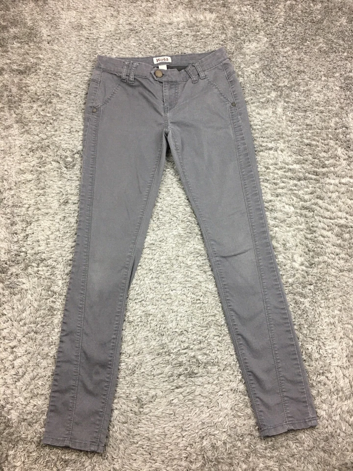 Pantalones Mudd ajustados caqui para mujer talla 1 gris elástico mezcla de algodón para niños Foto 1 de 4