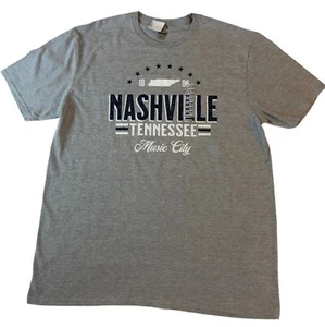 NASHVILLE TENNESSEE Music City T-Shirt XL NWT Gildan Soft Style Gray - Picture 1 of 9