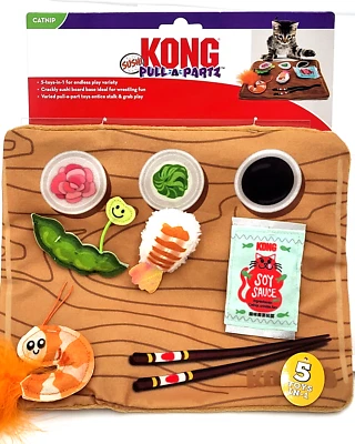 KONG Pull-A-Partz Sushi Catnip Cat Toy 5-Toys-in-1 - Image 1 of 4