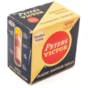 Exhalant Peters Victor Shotgun Shells 16 GA Kleanbore Priming Empty BOX Vintage - Picture 1 of 6