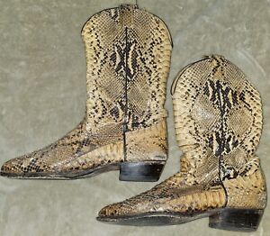 Vintage Nocona Full Python Cowboy Boots Men’s Size 11 Exotic Leather Snakeskin 