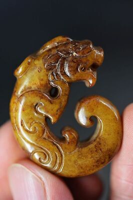 Exquisite Chinese Old Jade Hand Carved *Dragon* Pendant Z5 • 14.99$