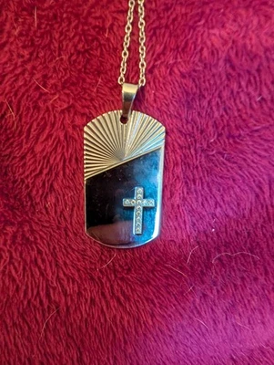 男士纯银十字架项链 — 第 1/2 张图片