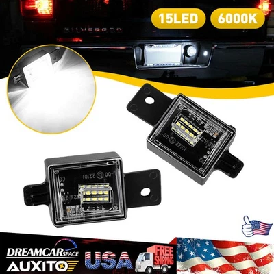 Luzes de matrícula de LED brancas brilhantes para Chevy Silverado GMC Sierra 2014-2020 - Imagem 1 de 4