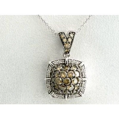 Le Vian 14K 白金吊坠项链 1.01 克拉白色和棕色钻石 — 第 1/4 张图片