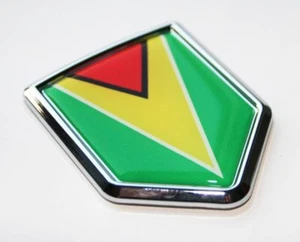 Guyana Flag Decal Car 3D Chrome Emblem Sticker - Imagen 1 de 2