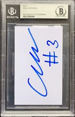 Cole Anthony signed Autograph cut Beckett slabbed Autographed Magic NBA Prizm - Image 1 of 2