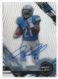 2015 Topps TEK AMEER ABDULLAH Acetate Autograph Nebraska Cornhuskers Auto - Picture 1 of 2