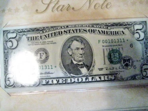 1995 $5 Federal Reserve *STAR* Note ATLANTA F00101311/Low Number #2774EPC - Picture 1 of 3