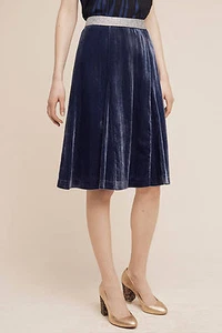 NWT Anthropologie Covo Velvet Skirt, by Maeve - Blue, size 4 - Picture 1 of 4