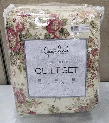NEW Greenland Home Fashion Antique Rose Quilt And Pillow Sham Set - Multi - Image 1 of 4