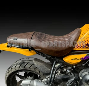 Fit For Royal Enfield Guerrilla 450 Diamond Pattern Cushion Seat Cover Brown - Foto 1 di 6