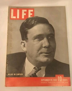 Life Magazine Sept 30 1940 Willkie On Campaign - Bild 1 von 8