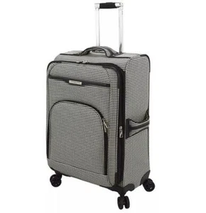 London Fog Oxford III 22" Expandable Carry-on Black & White - Picture 1 of 4