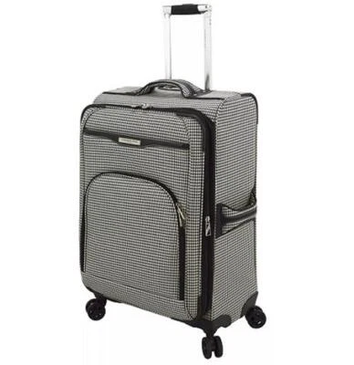 London Fog Oxford III 29" Spinner Expandible Grande Check-in Blanco y Negro Foto 1 de 4