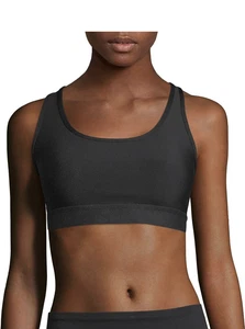 Hanes Wireless Racer back Sports Bra Moisture Wick Sz. Large Black Active Gear - Picture 1 of 5