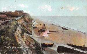 R221749 The Beach. Mundesley on Sea. King. Fine Art Post Cards. Shureys Publicat