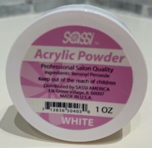 SASSY White Acrylic Powder 1 oz SHIPS TODAY - MADE IN USA
