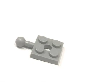 LEGO Light Bluish Gray Plate 2x2 withTow Ball and Hole in Center, Part 15456 - Picture 1 of 1