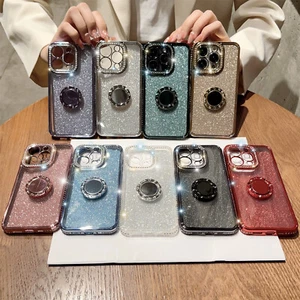 Für iPhone 16 15 14 13 12 11 Pro Max Diamant Bling Glitzer Ring Ständer Hülle Cover - Bild 1 von 19