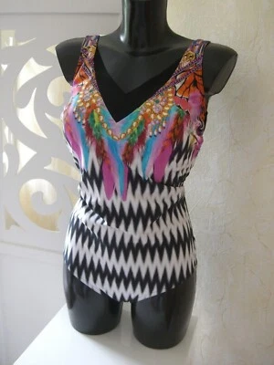 Sunflair Badeanzug Schwarz/Weiss/Bunt Größe 42 E 46 C 46 E Cup NEU  - Bild 1 von 2