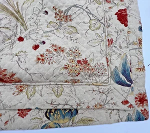 Peacock Alley Floral Tan Shams Cotton Rayon Quilted Set of 2 - Picture 1 of 7