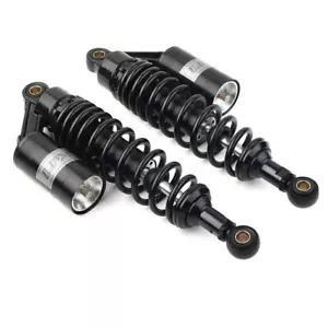 1 Pair Universal 8mm Spring 320mm 12.6" Motorcycle Rear Air Shock Absorber Black - Picture 1 of 9