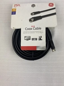 Cable coaxial GE 25 ft RG6 TODAS las marcas 2 componentes tipo F - Imagen 1 de 4