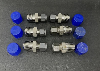 6 TYLOK 1/2 NPT X 3/8 Compression 316 Stainless Steel Fitting - Image 1 of 4